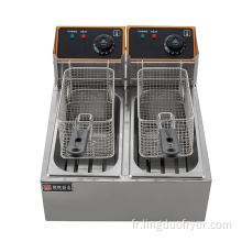 Équipement de cuisine commerciale 4L Dual Cylinder Electric Fryer Fryer avec paniers